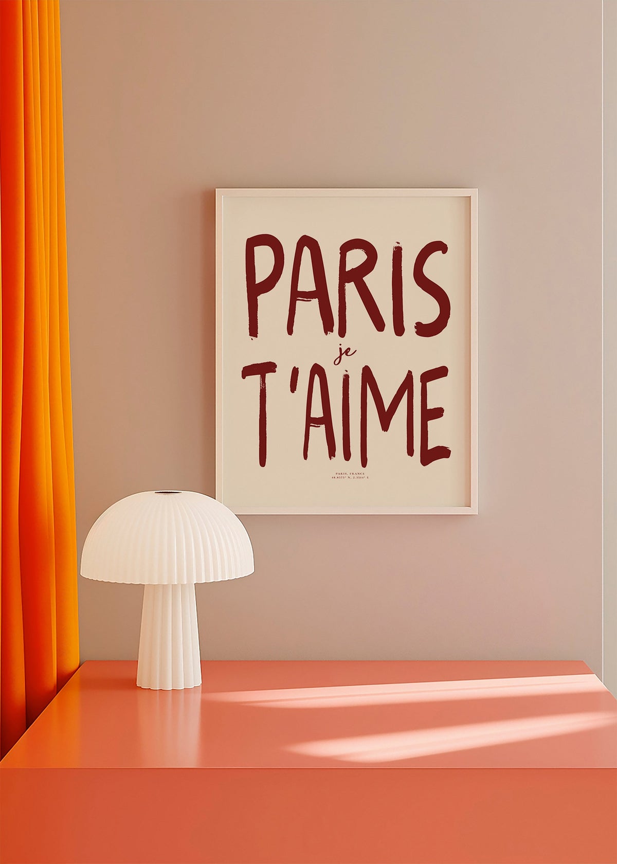 Cuadro de ciudades tipográfico Paris je t'aime – Product1