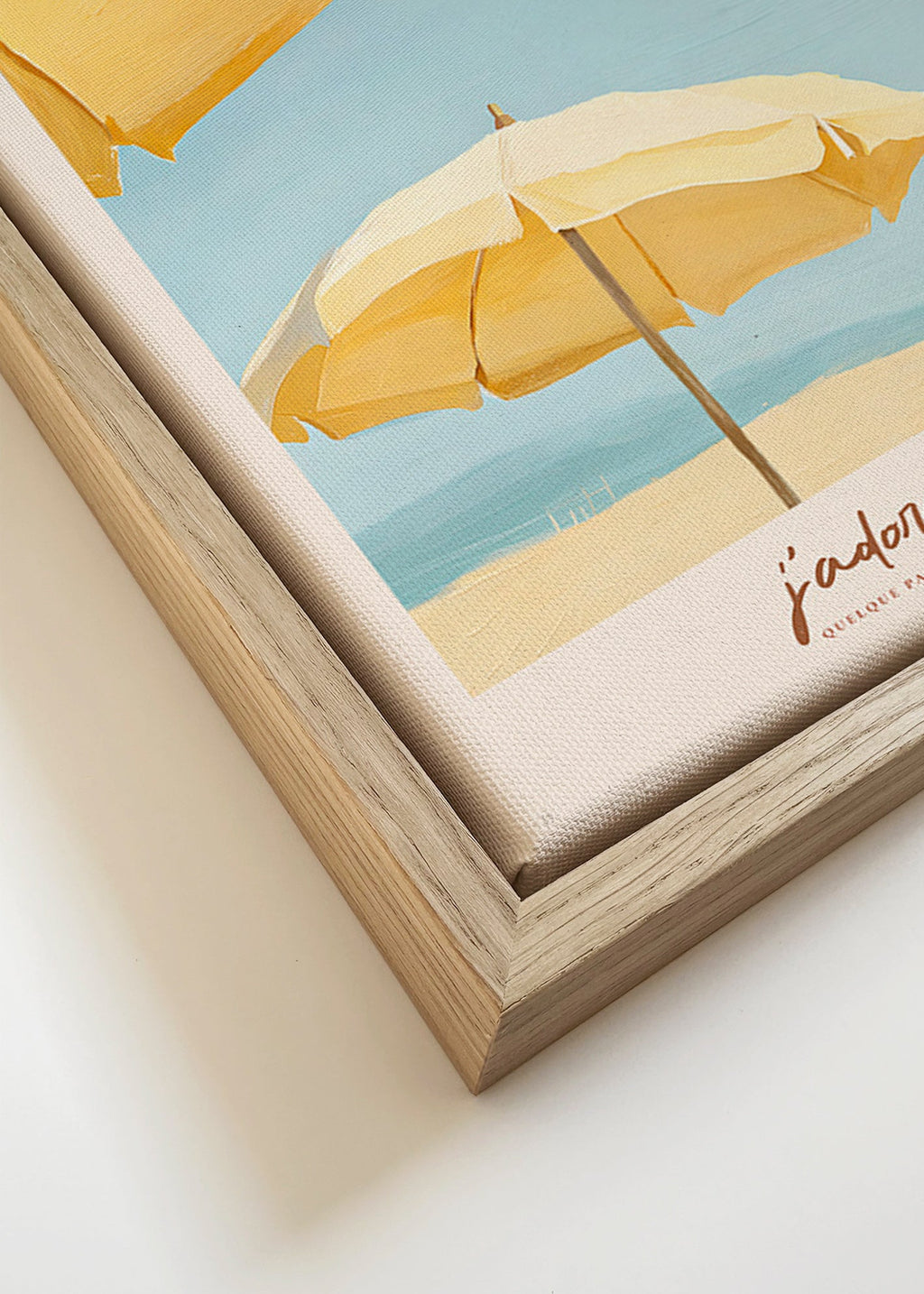 Cuadro de paisaje con parasoles amarillos – Canvas detail