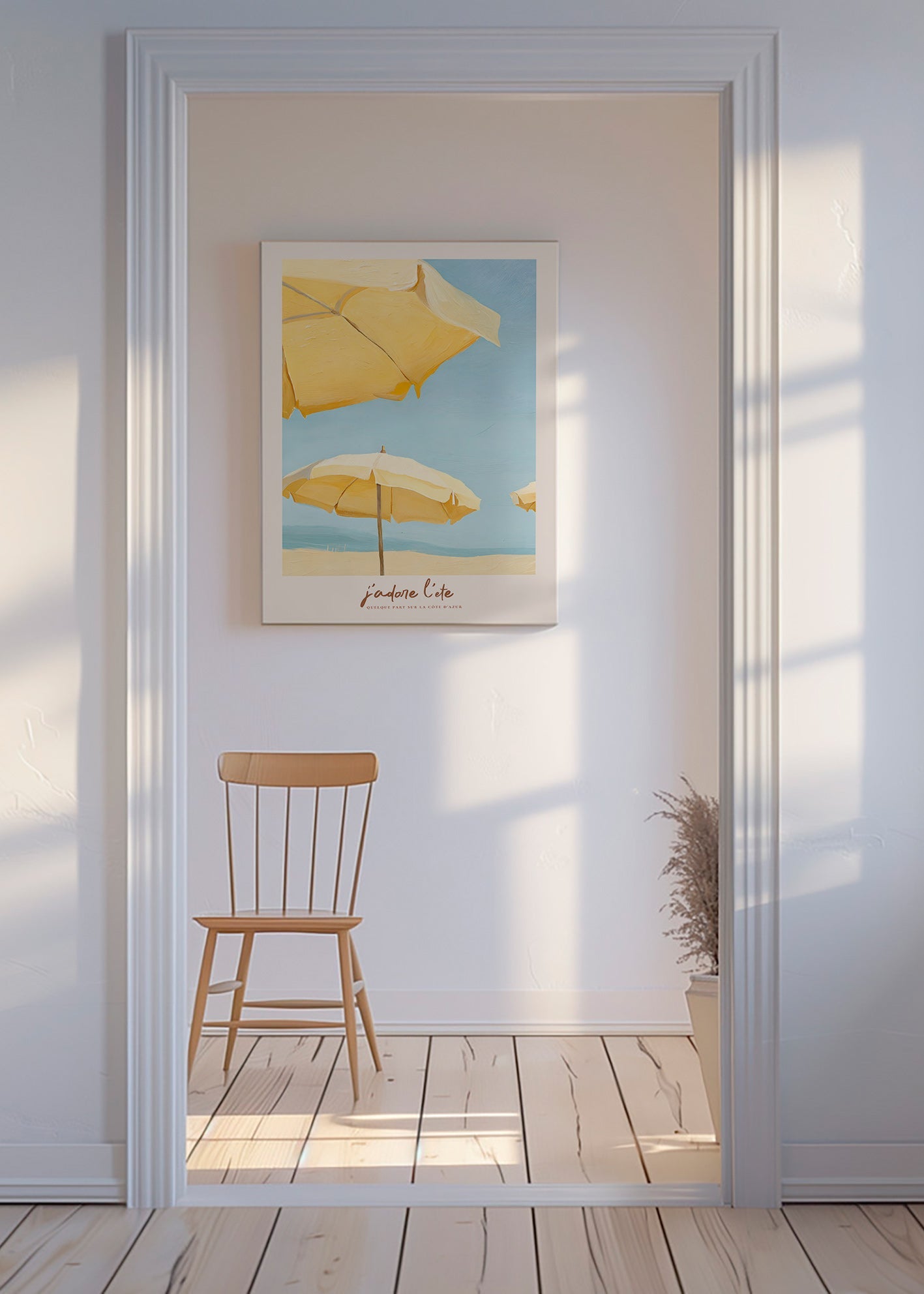 Cuadro de paisaje con parasoles amarillos – Canvas