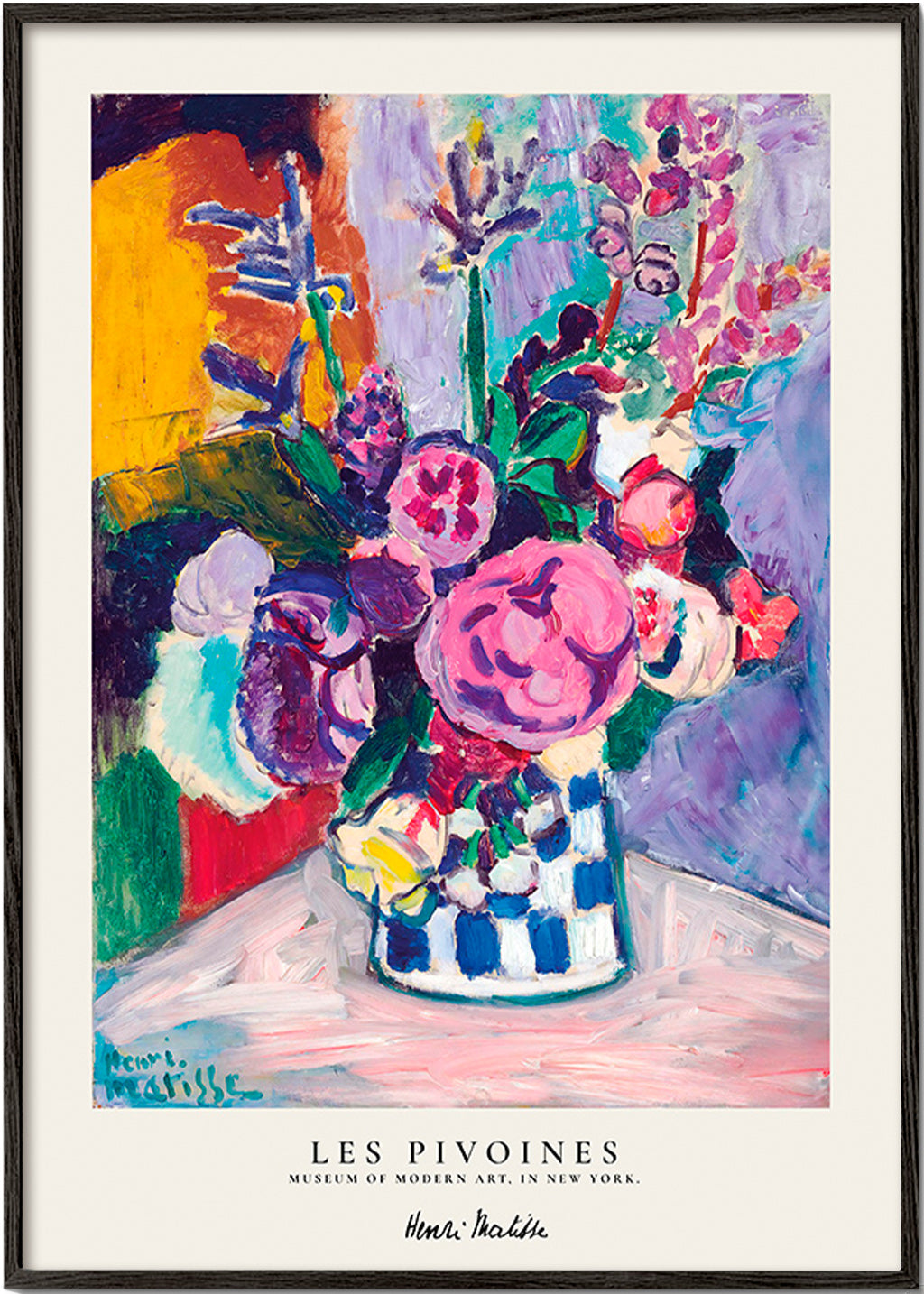 Lámina botánica con ramillete pictórico – Black Frame