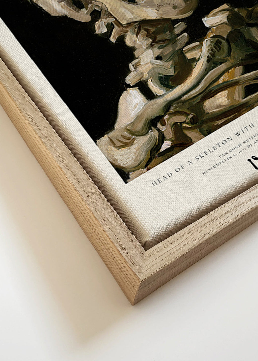 Cuadro vintage con calavera fumando – Canvas detail
