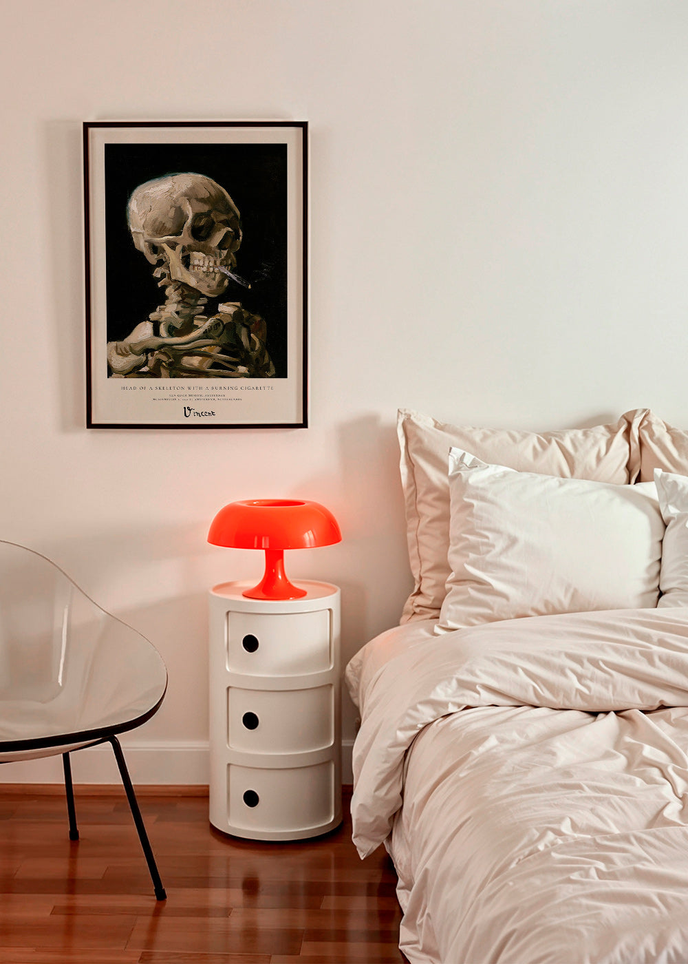Cuadro vintage con calavera fumando – Product1