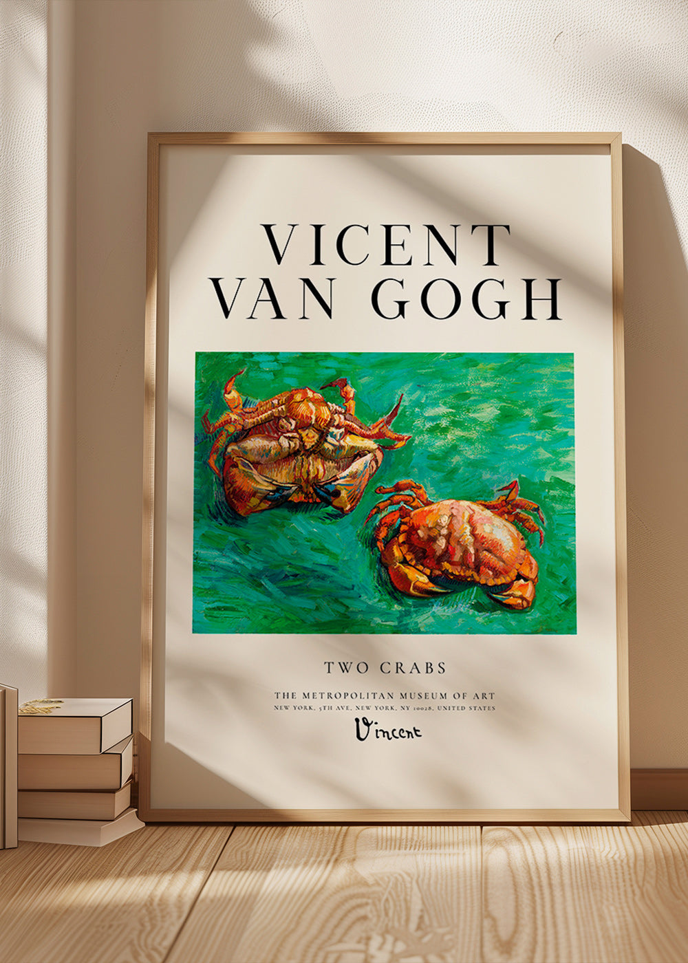 Cuadro Two Crabs de Van Gogh con cangrejos sobre fondo verde – Product1