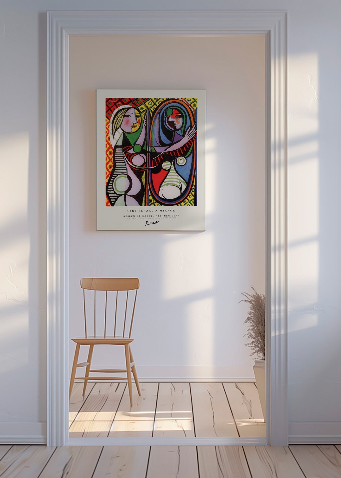Cuadro abstracto con figura y espejo colorista – Canvas