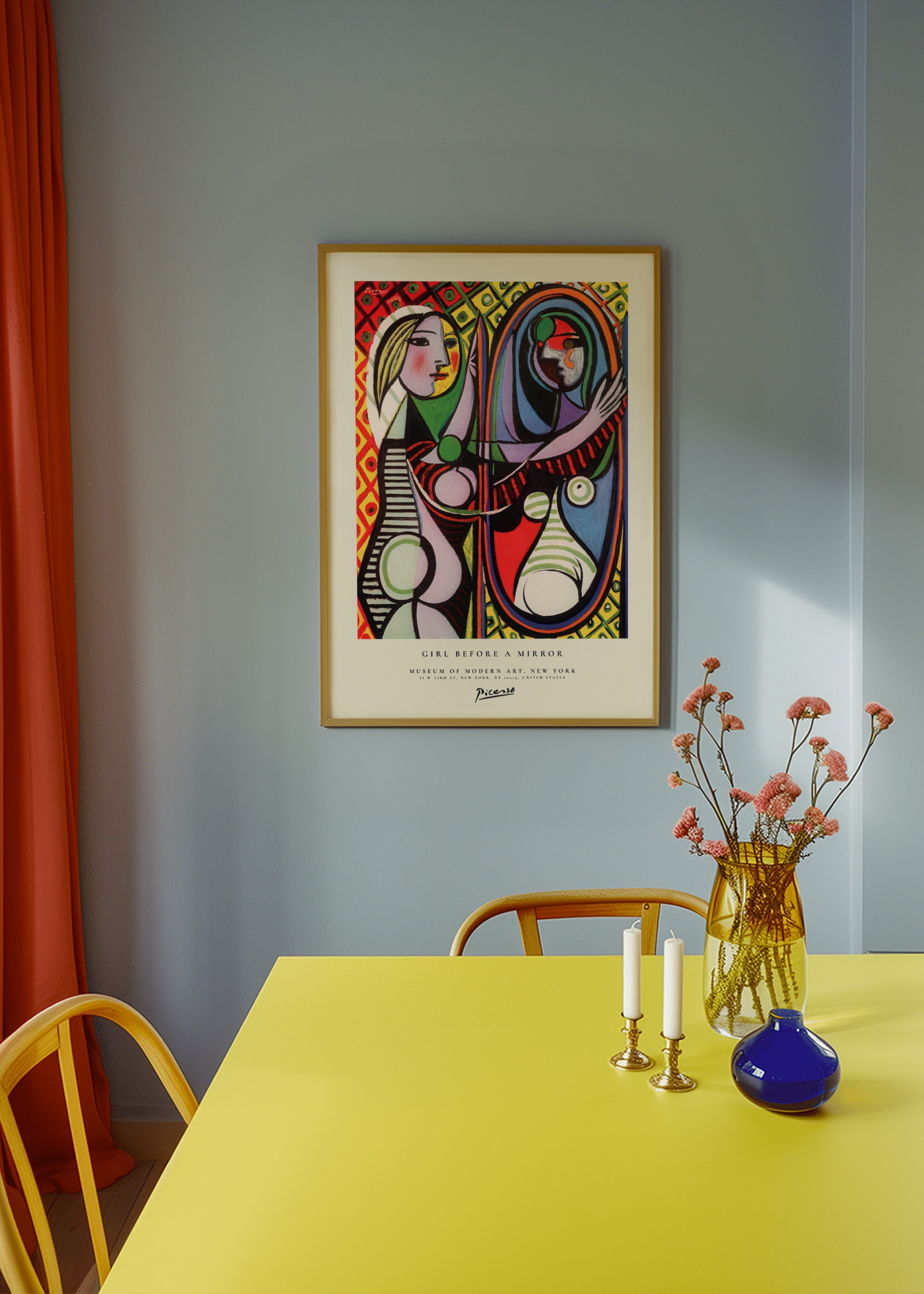 Cuadro abstracto con figura y espejo colorista – Product3