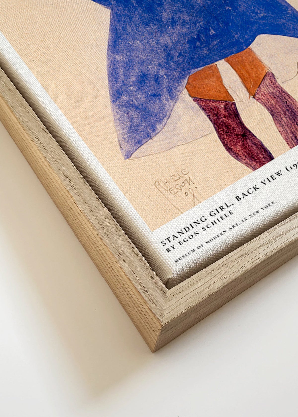 Ilustración: figura femenina de espaldas en azul – Canvas detail