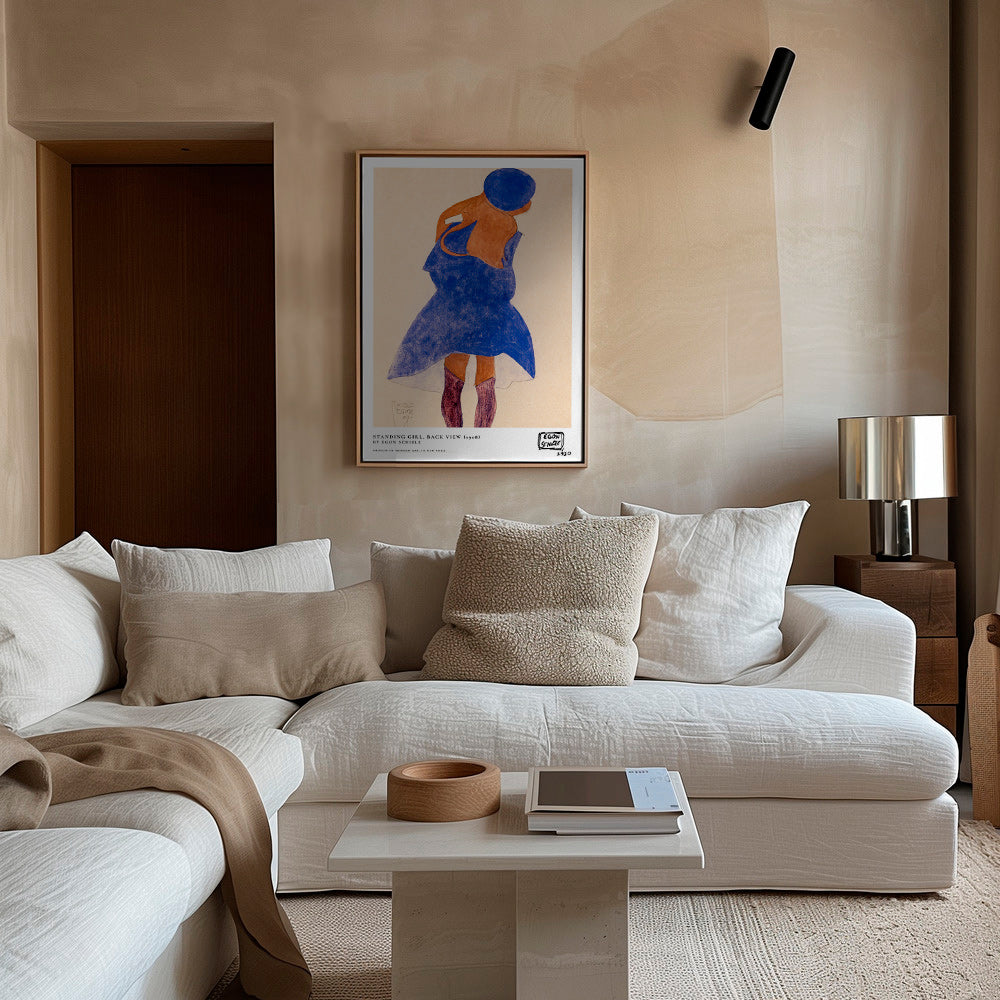 Ilustración: figura femenina de espaldas en azul – Canvas1