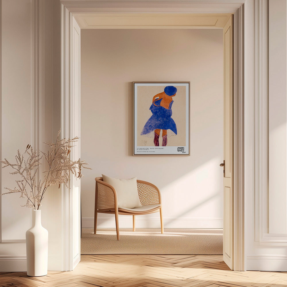Ilustración: figura femenina de espaldas en azul – Canvas2