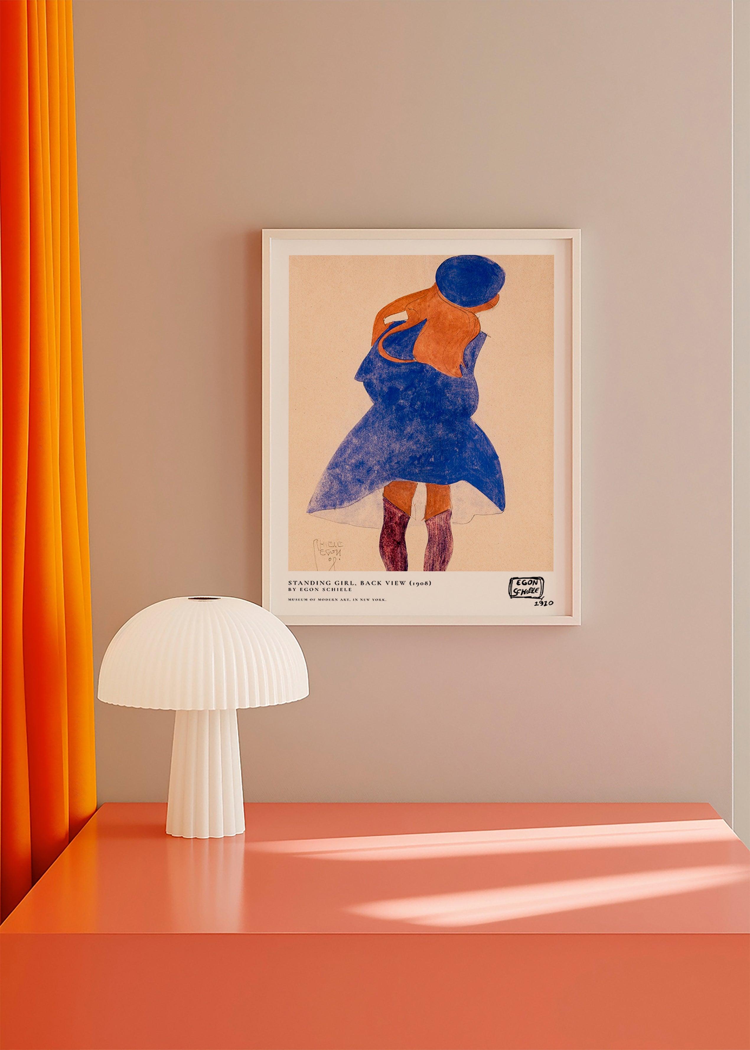 Ilustración: figura femenina de espaldas en azul – Product2