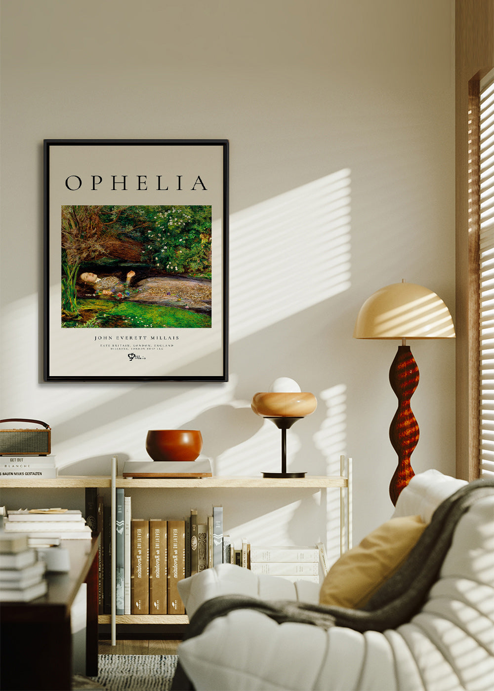 Lámina botánica Ophelia con figura acuática – Canvas1