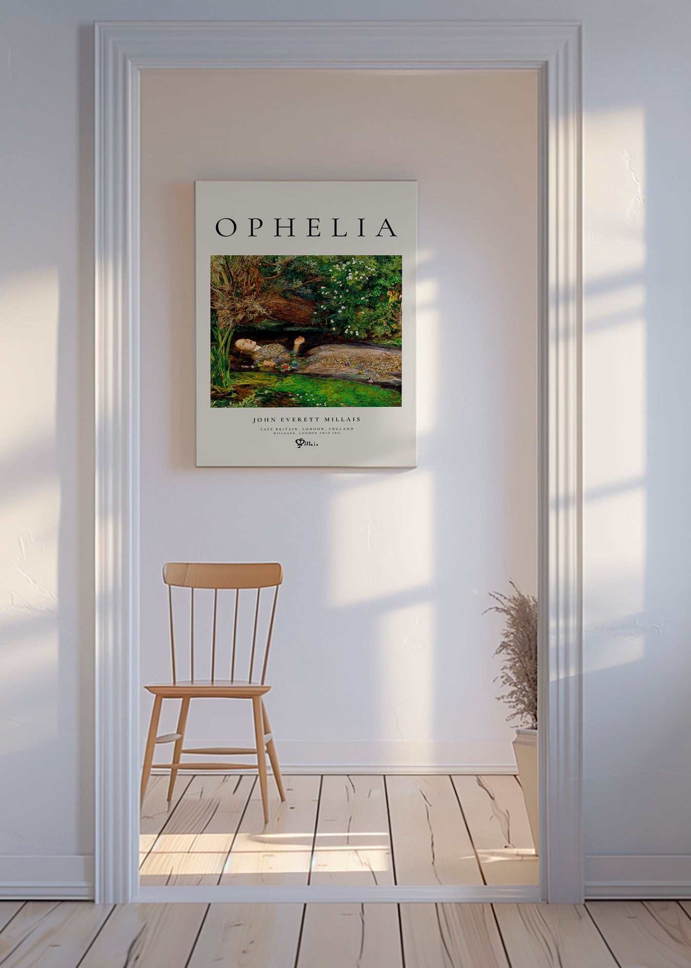 Lámina botánica Ophelia con figura acuática – Canvas