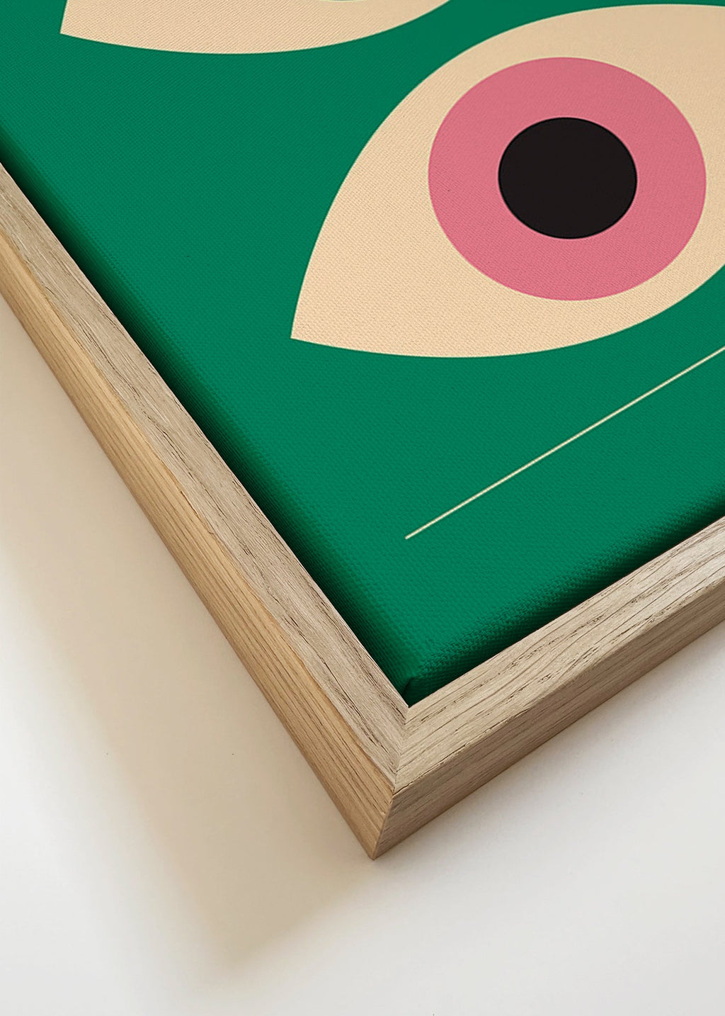 Cuadro geométrico Bauhaus con ojos dobles – Canvas detail