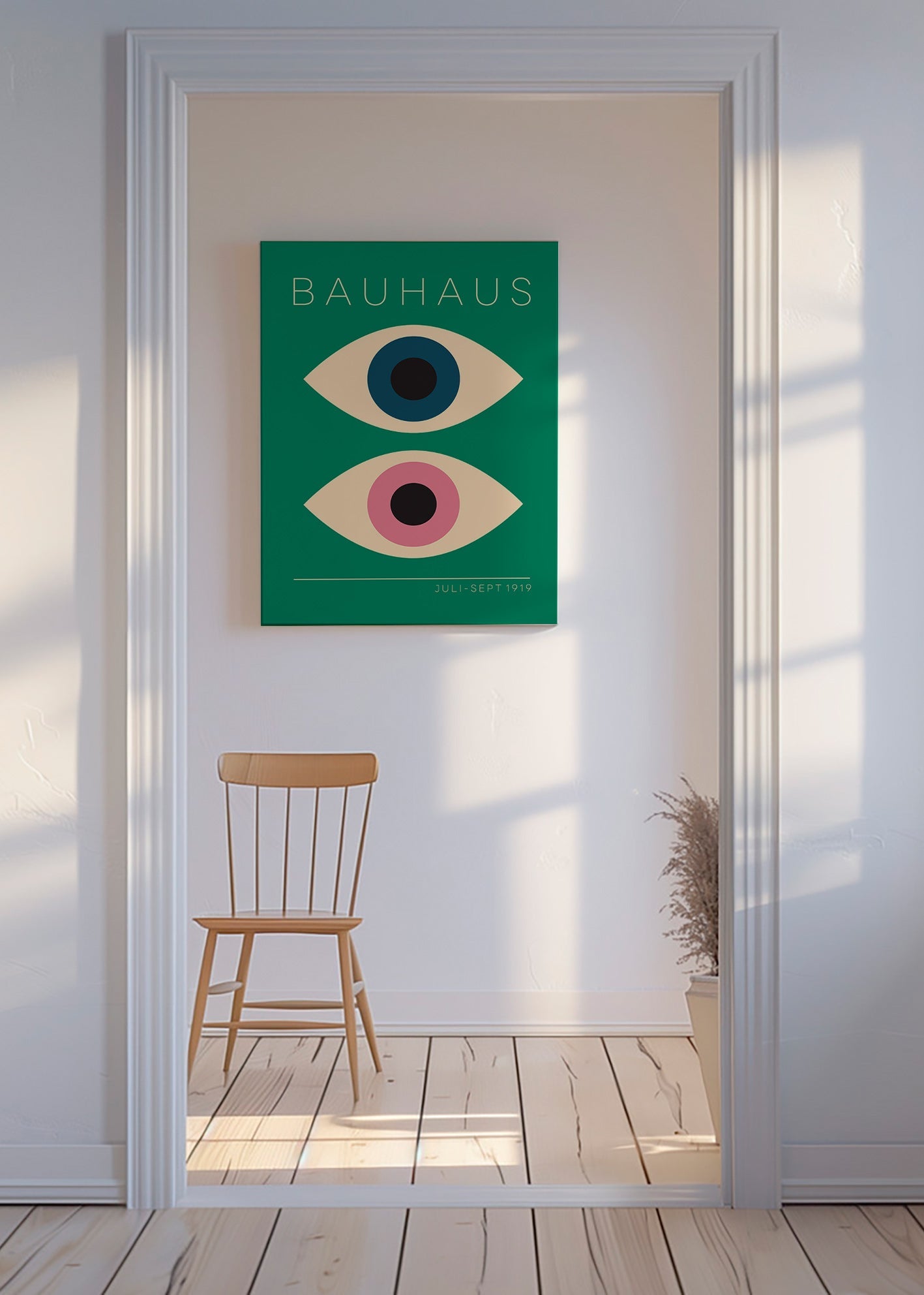 Cuadro geométrico Bauhaus con ojos dobles – Canvas