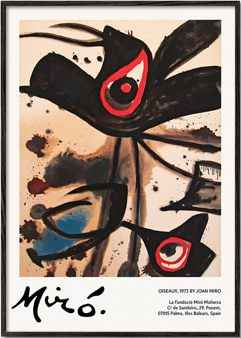 Cuadro abstracto con motivos de aves negras – Black Frame
