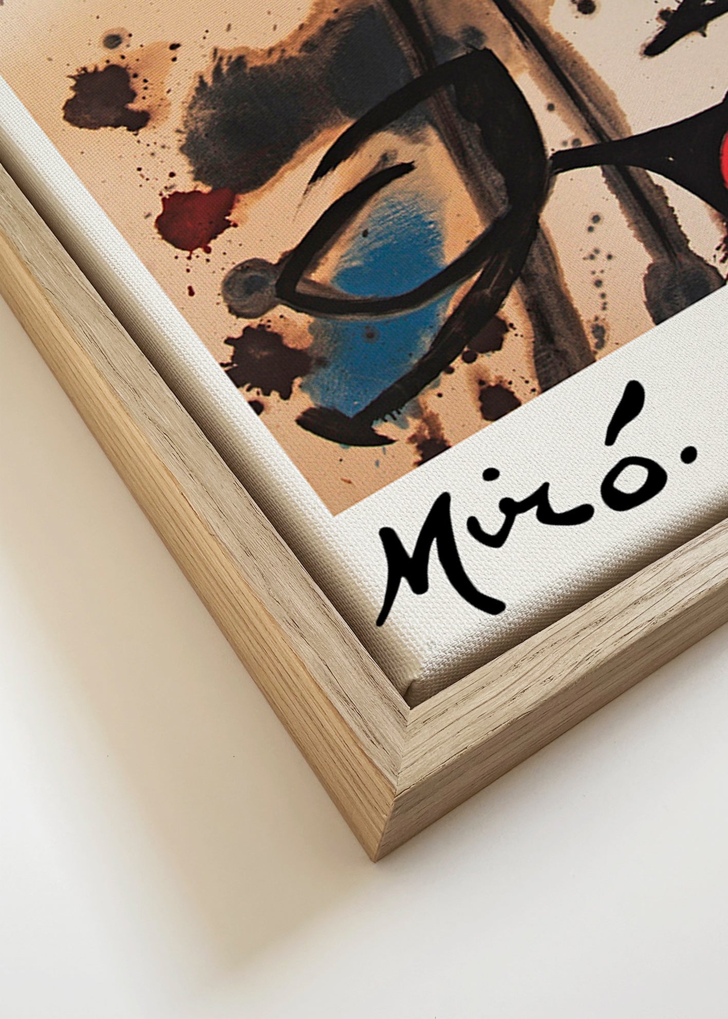 Cuadro abstracto con motivos de aves negras – Canvas detail
