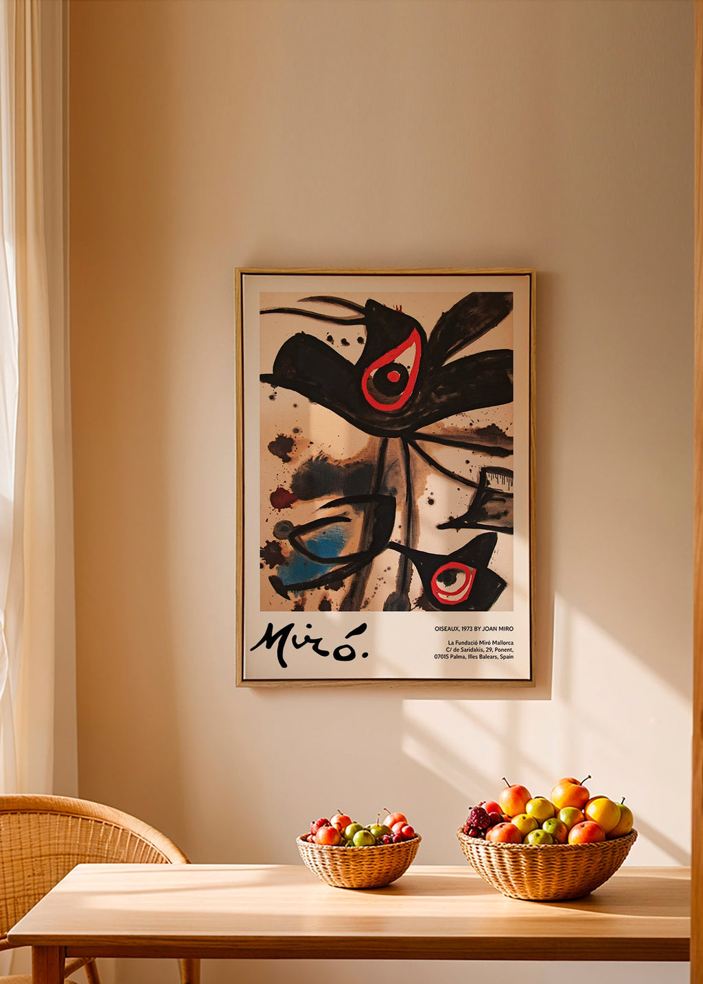 Cuadro abstracto con motivos de aves negras – Canvas1