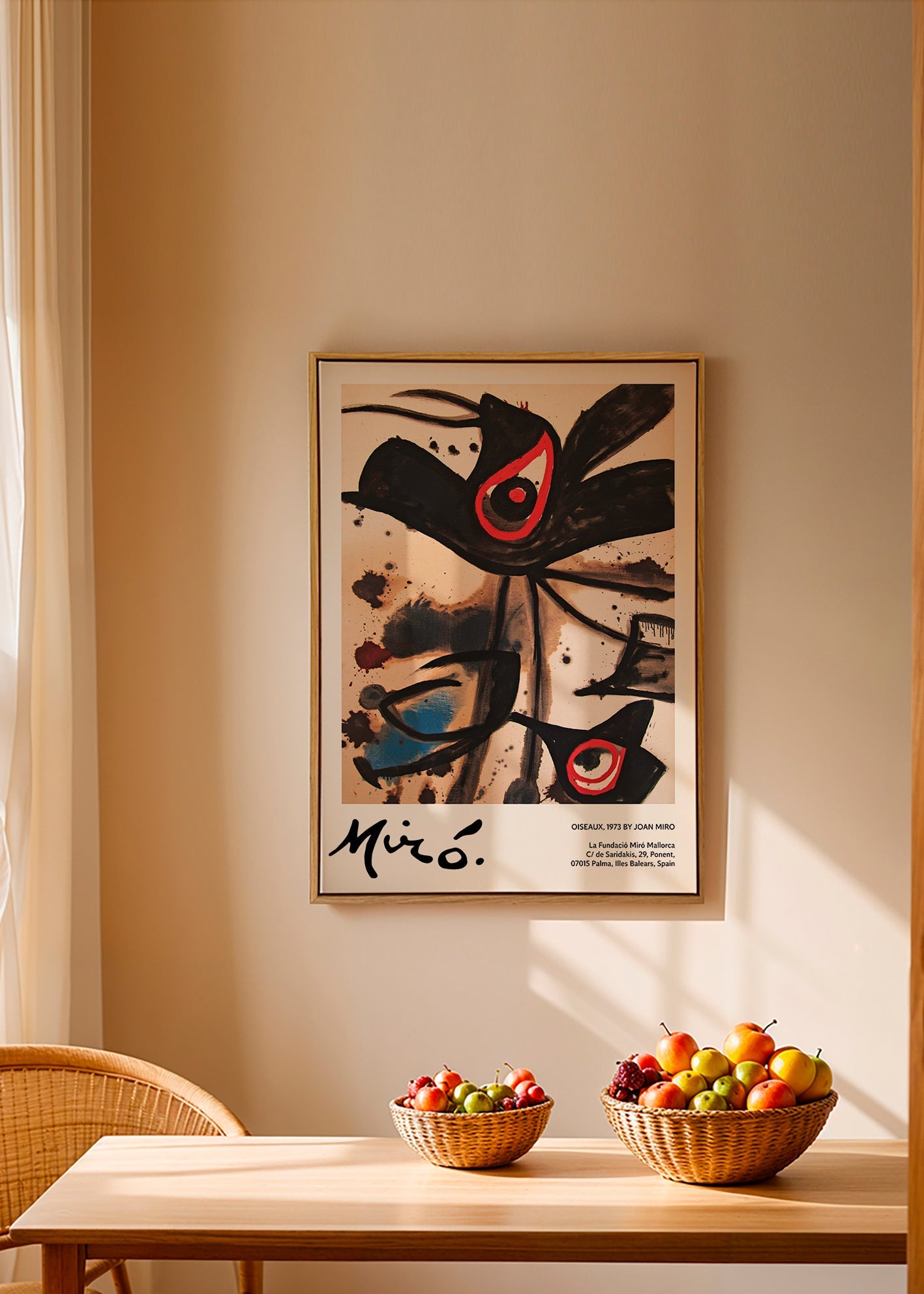 Cuadro abstracto con motivos de aves negras – Canvas1