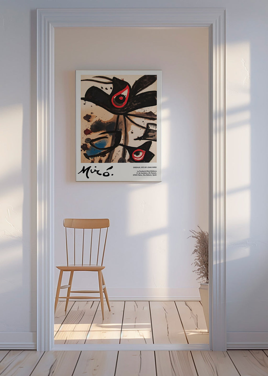 Cuadro abstracto con motivos de aves negras – Canvas