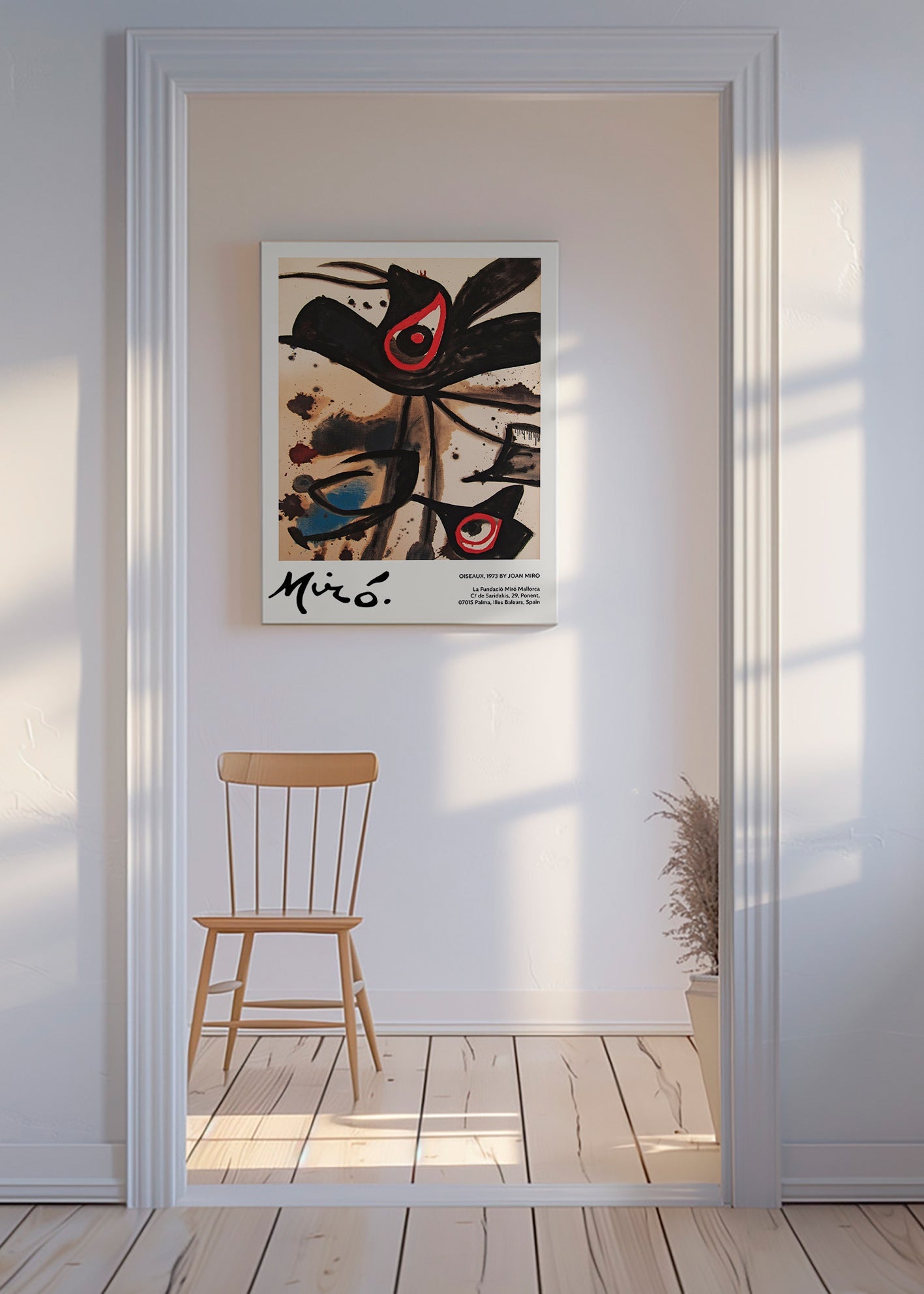 Cuadro abstracto con motivos de aves negras – Canvas