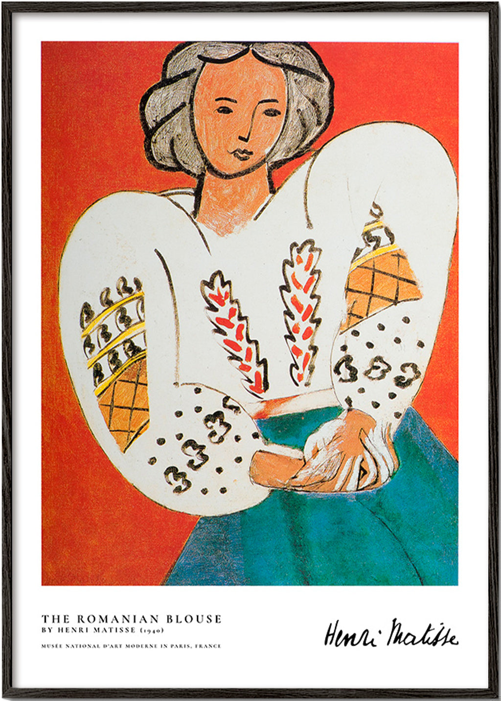 Ilustración con blusa rumana y trazo expresivo – Black Frame