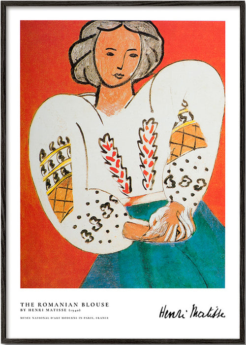 Ilustración con blusa rumana y trazo expresivo – Black Frame