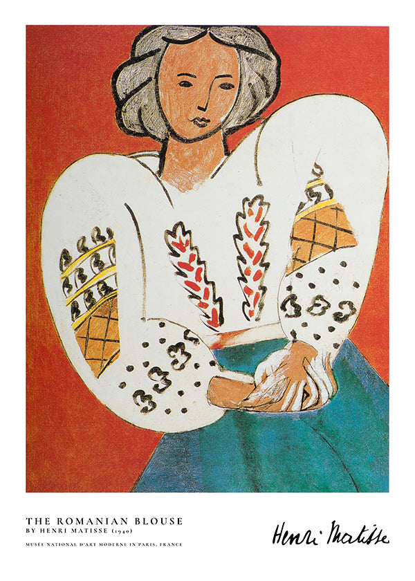 Ilustración con blusa rumana y trazo expresivo
