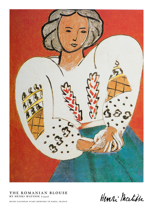 Ilustración con blusa rumana y trazo expresivo
