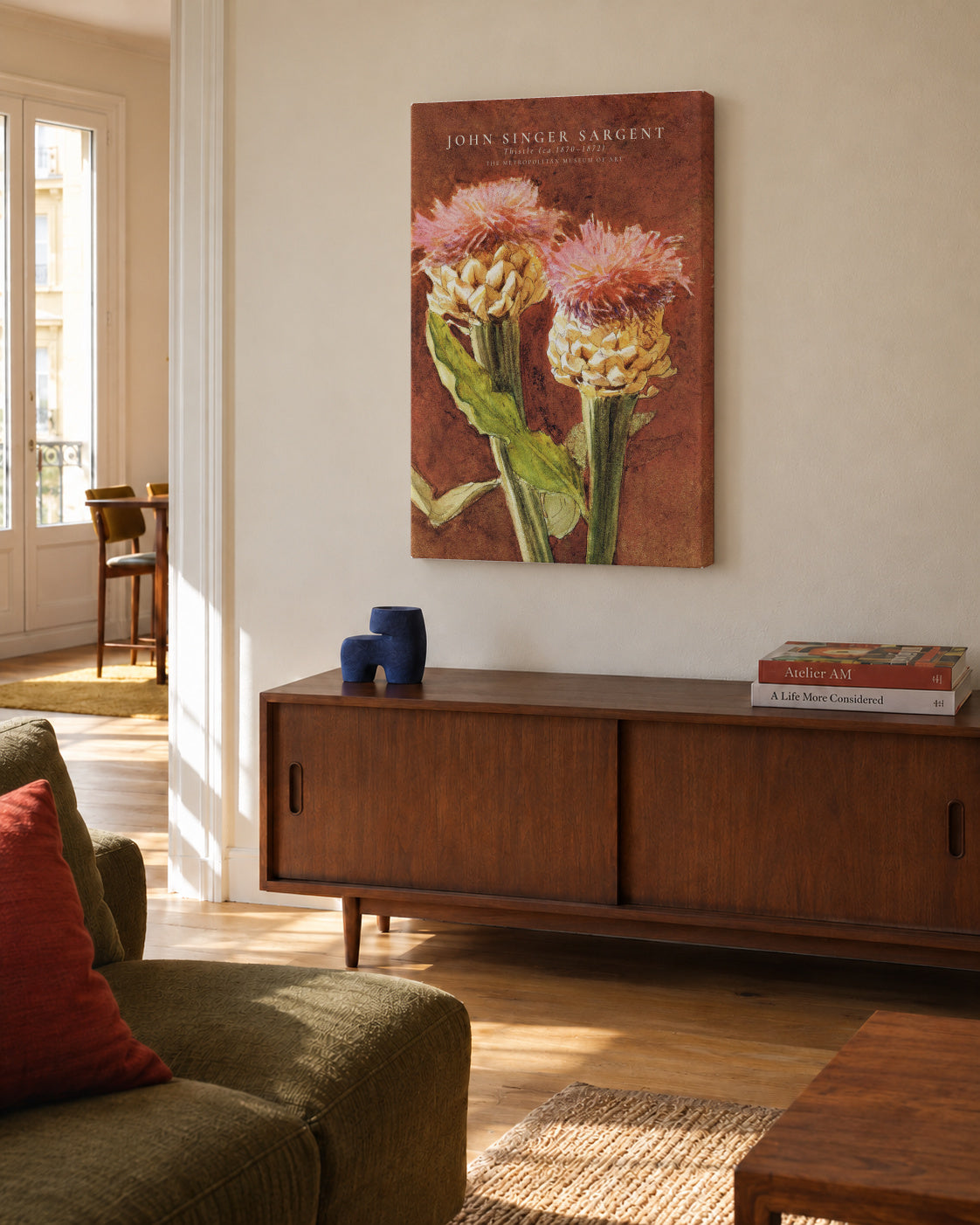 John Singer Sargent Thistle - Unframed canvas in an interior