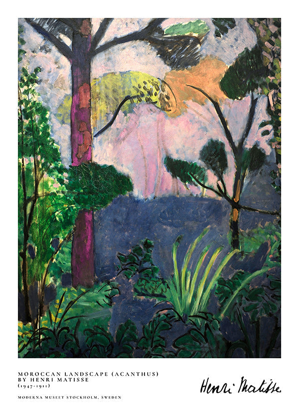 Cuadro de paisaje con vegetación pictórica
