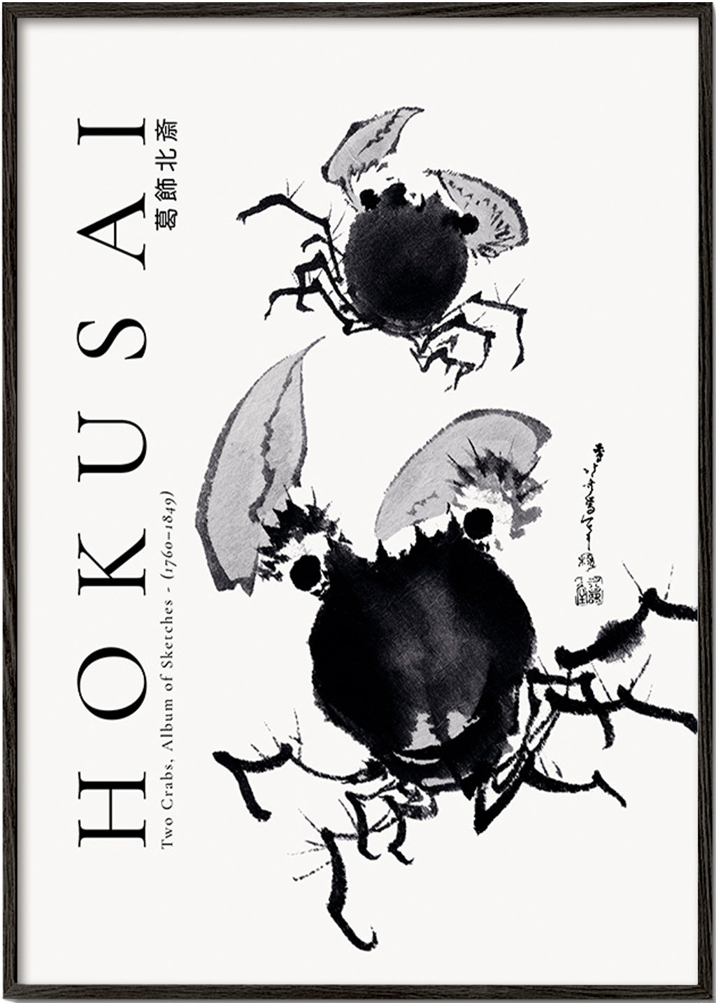 Cuadro Cangrejos en tinta japonesa – Black Frame