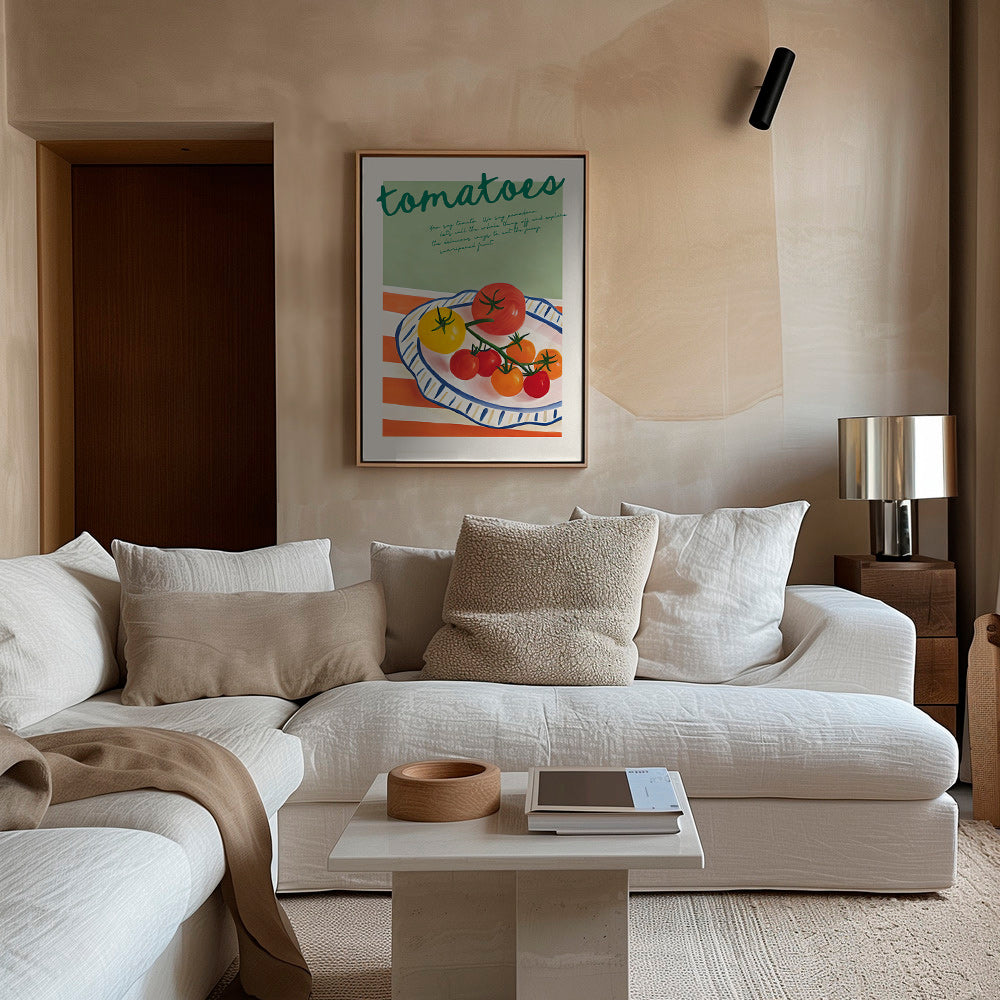 Cuadro de cocina con tomates ilustrados – Canvas2