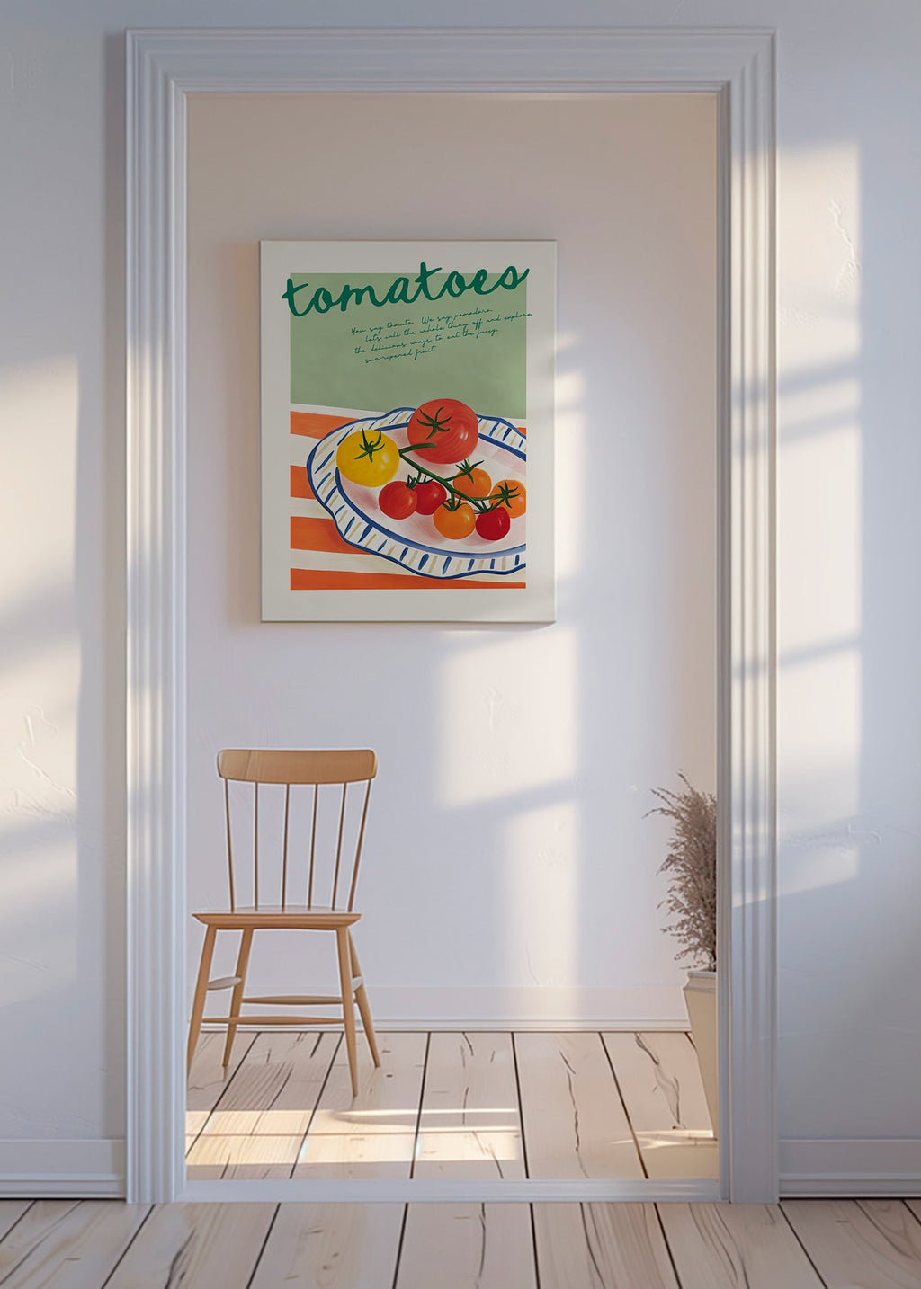 Cuadro de cocina con tomates ilustrados – Canvas