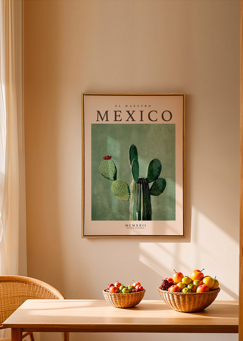 Lámina botánica México con cactus ilustrado – Canvas1