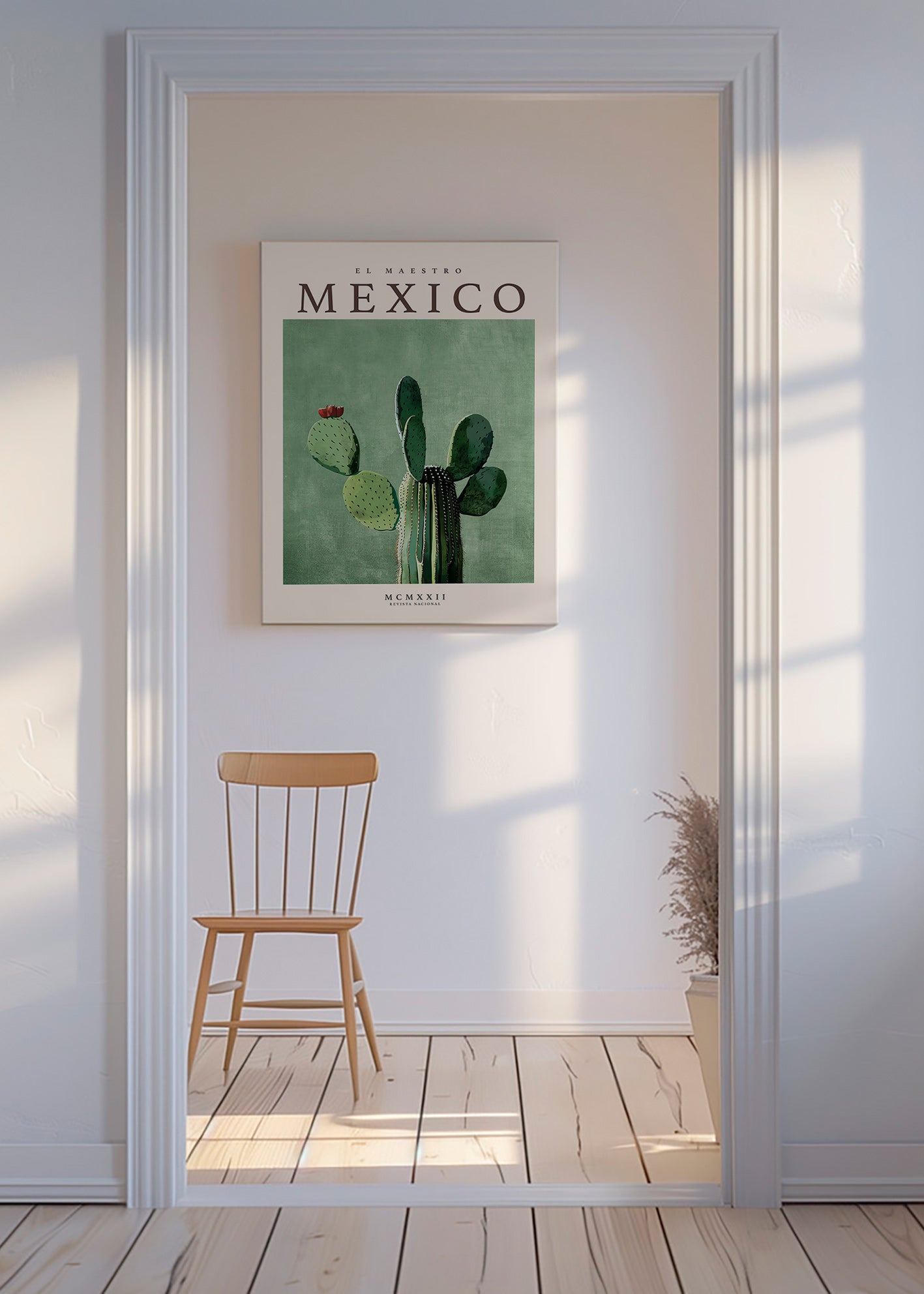 Lámina botánica México con cactus ilustrado – Canvas