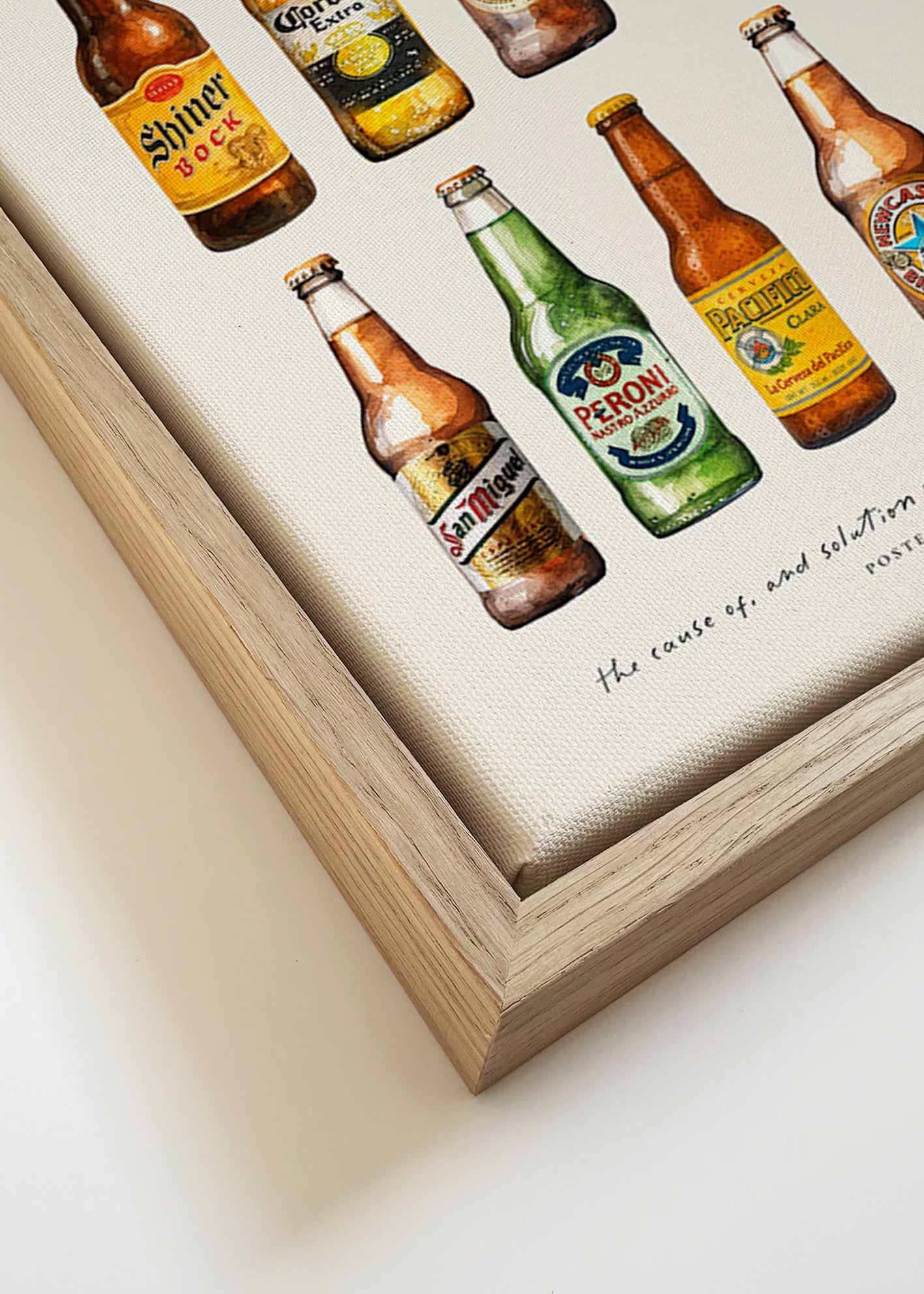 Cuadro de cocina — Cervezas clásicas en rejilla – Canvas detail
