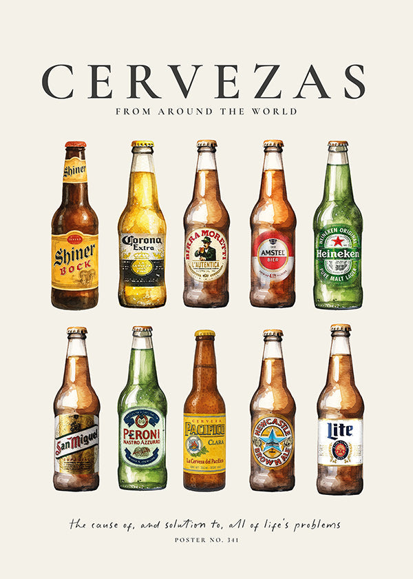 Cuadro de cocina — Cervezas clásicas en rejilla