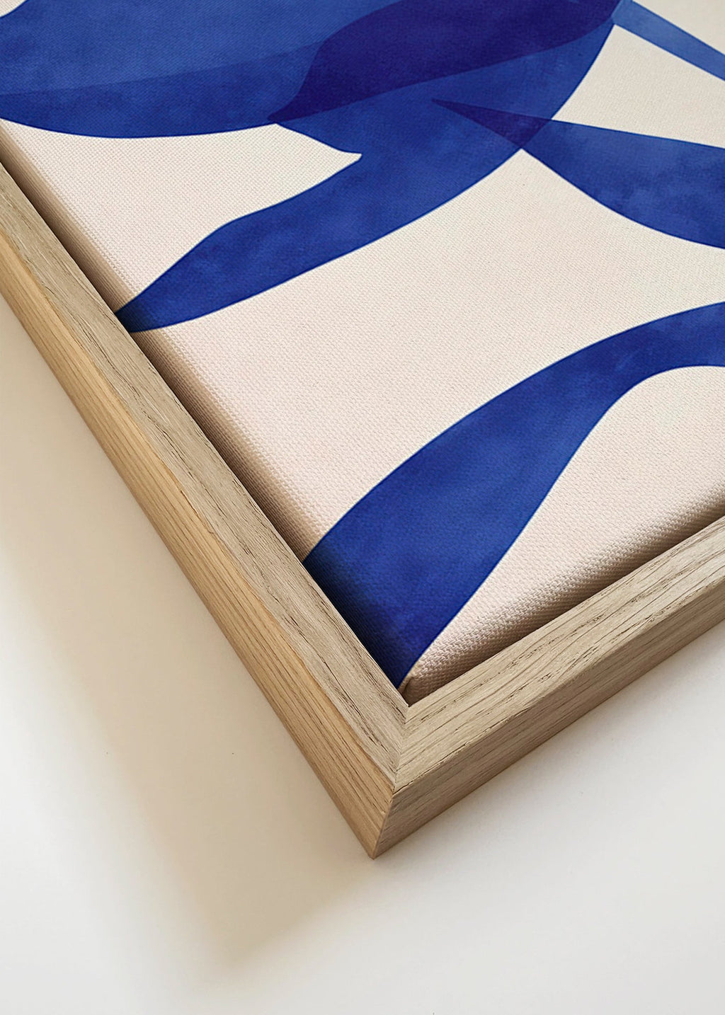 Lámina botánica azul con flor estilizada – Canvas detail