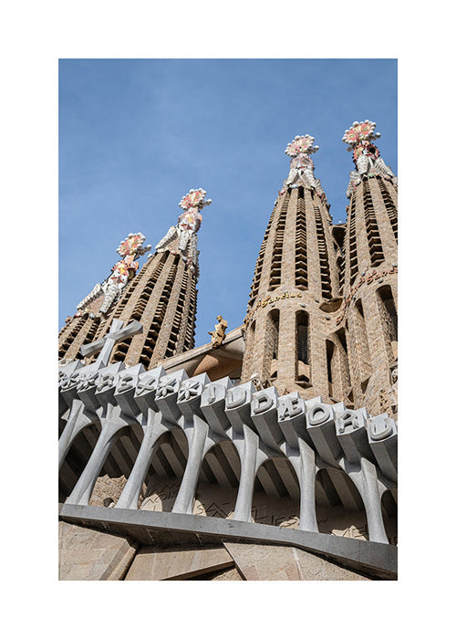 Cuadro de ciudades Sagrada Família, fachada en vertical