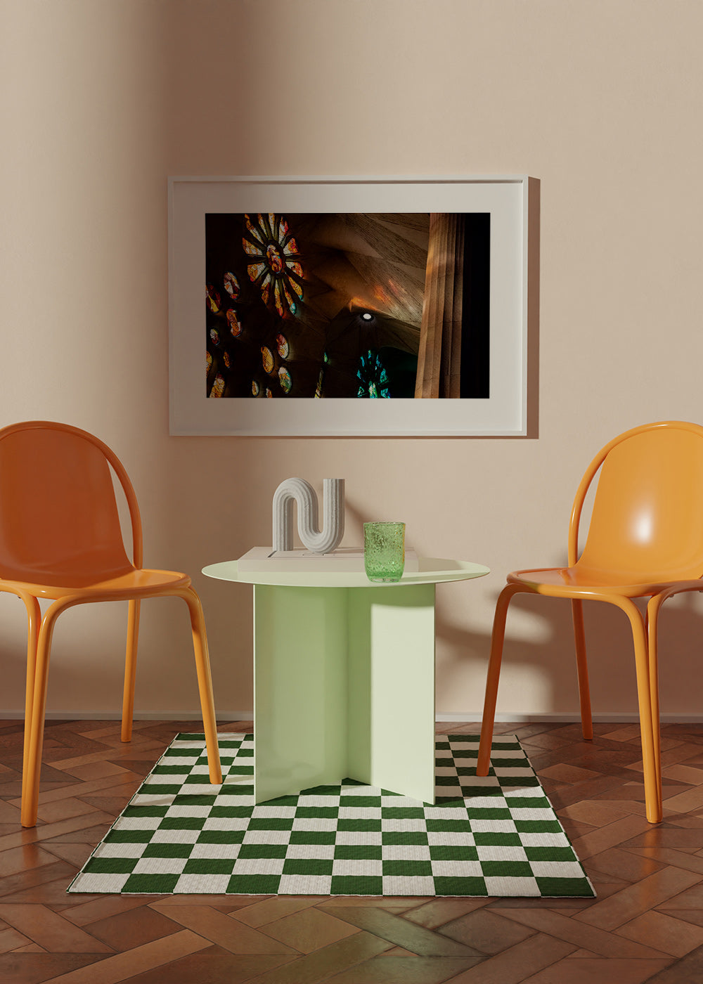 Fotografía de vidrieras interiores con luz dorada – Product2