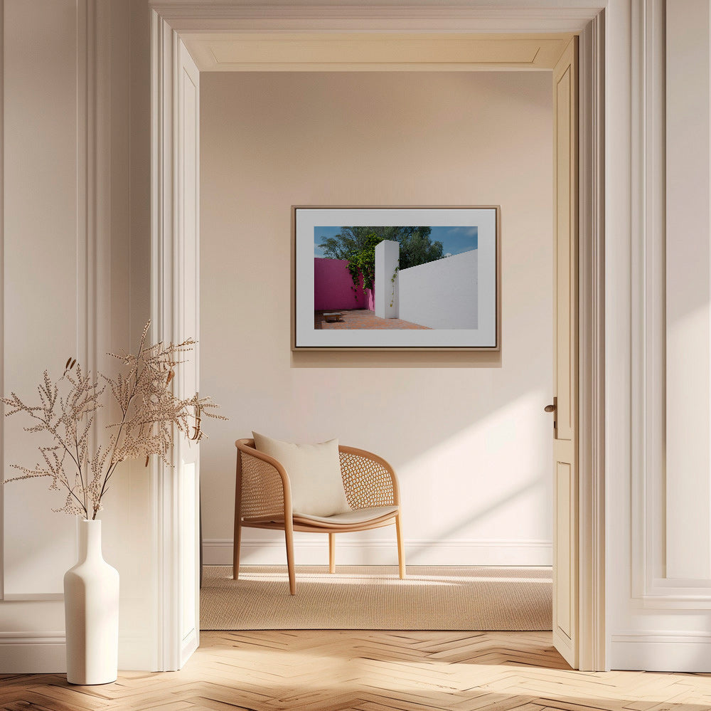 Cuadro minimalista patio rosa y blanco – Canvas2