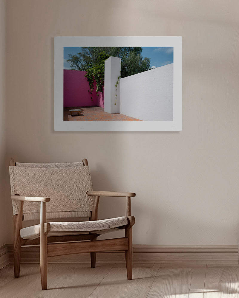 Cuadro minimalista patio rosa y blanco – Canvas