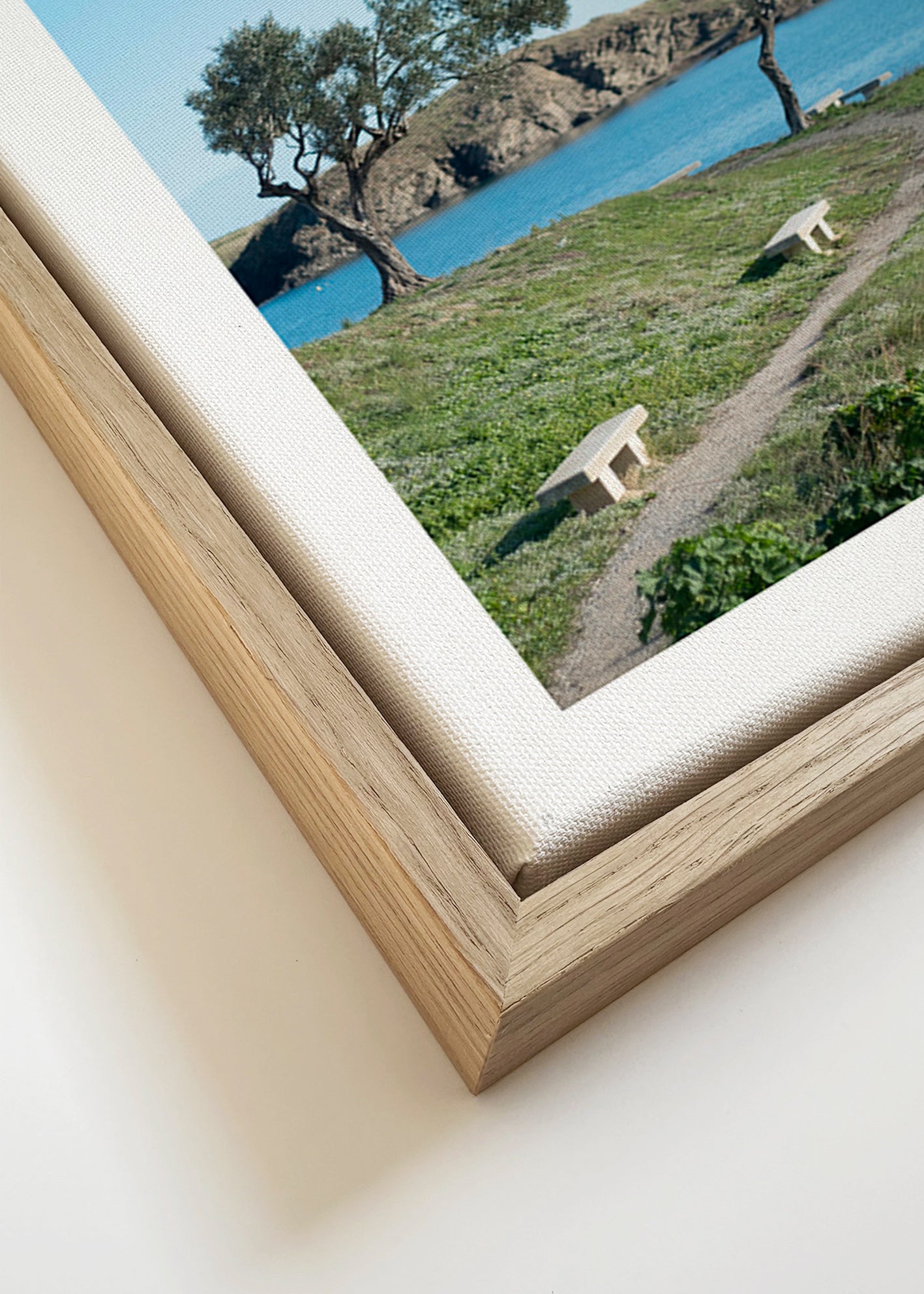 Cuadro de paisaje camino costero sereno – Canvas detail