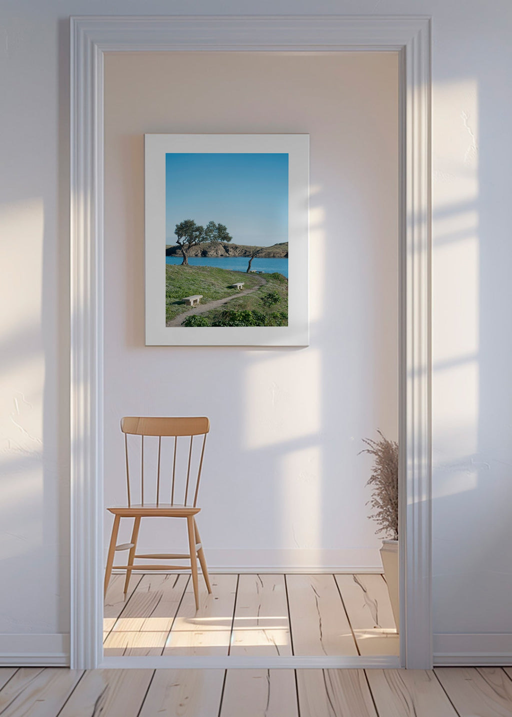 Cuadro de paisaje camino costero sereno – Canvas