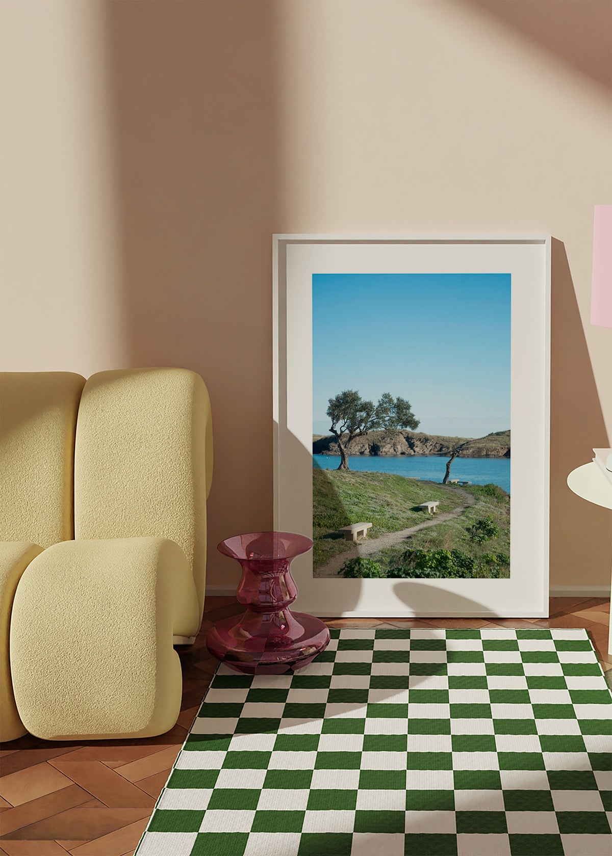 Cuadro de paisaje camino costero sereno – Product1