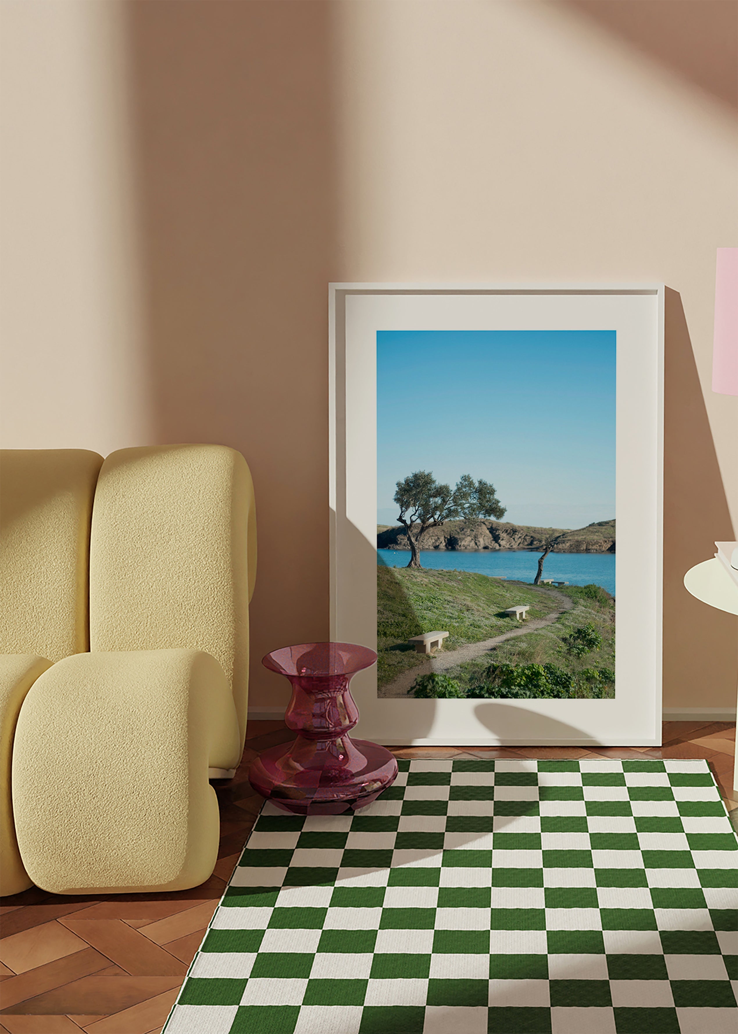 Cuadro de paisaje camino costero sereno – Product1