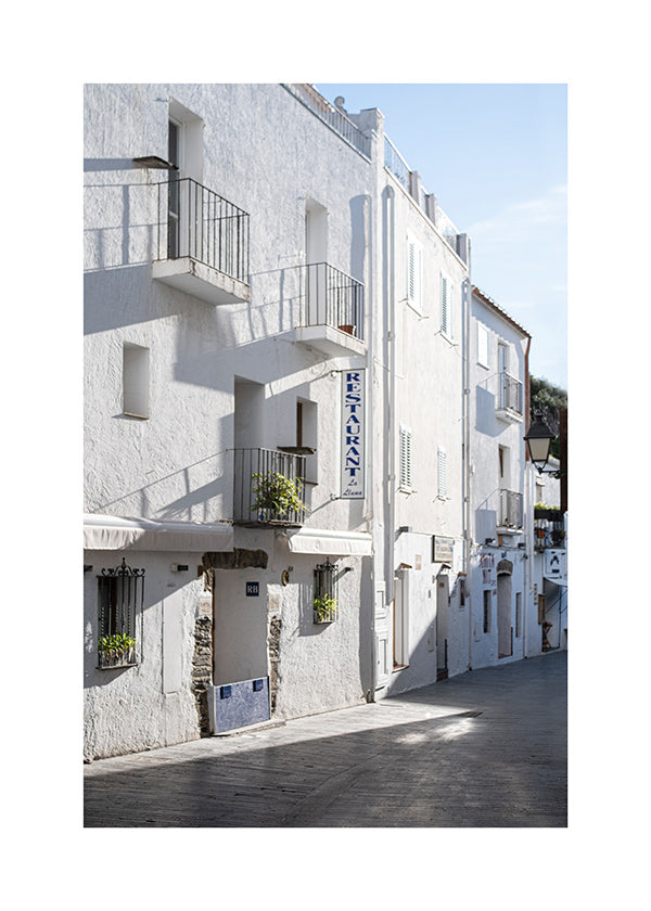 Cuadro de ciudades Calle blanca mediterránea