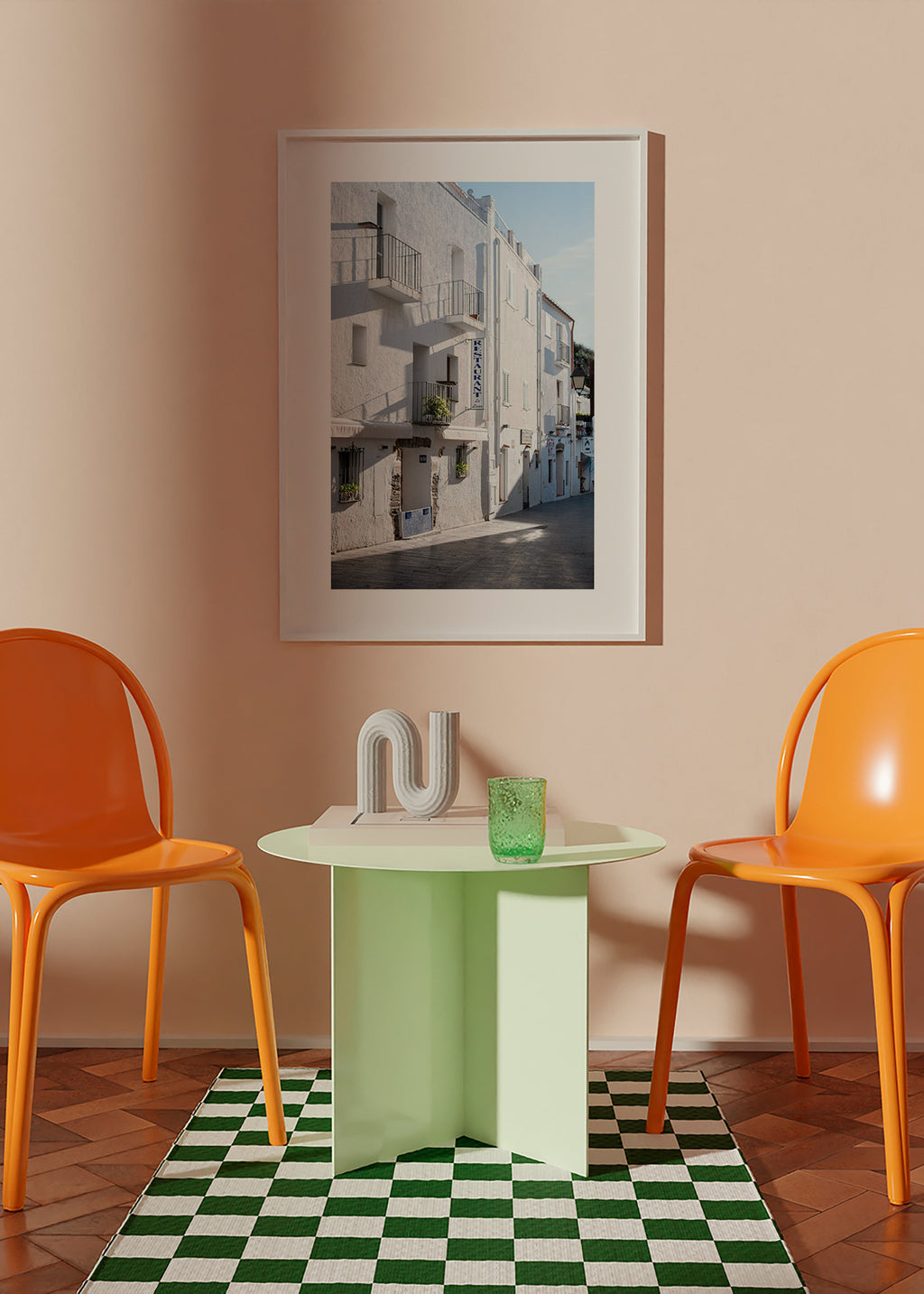 Cuadro de ciudades Calle blanca mediterránea – Product2