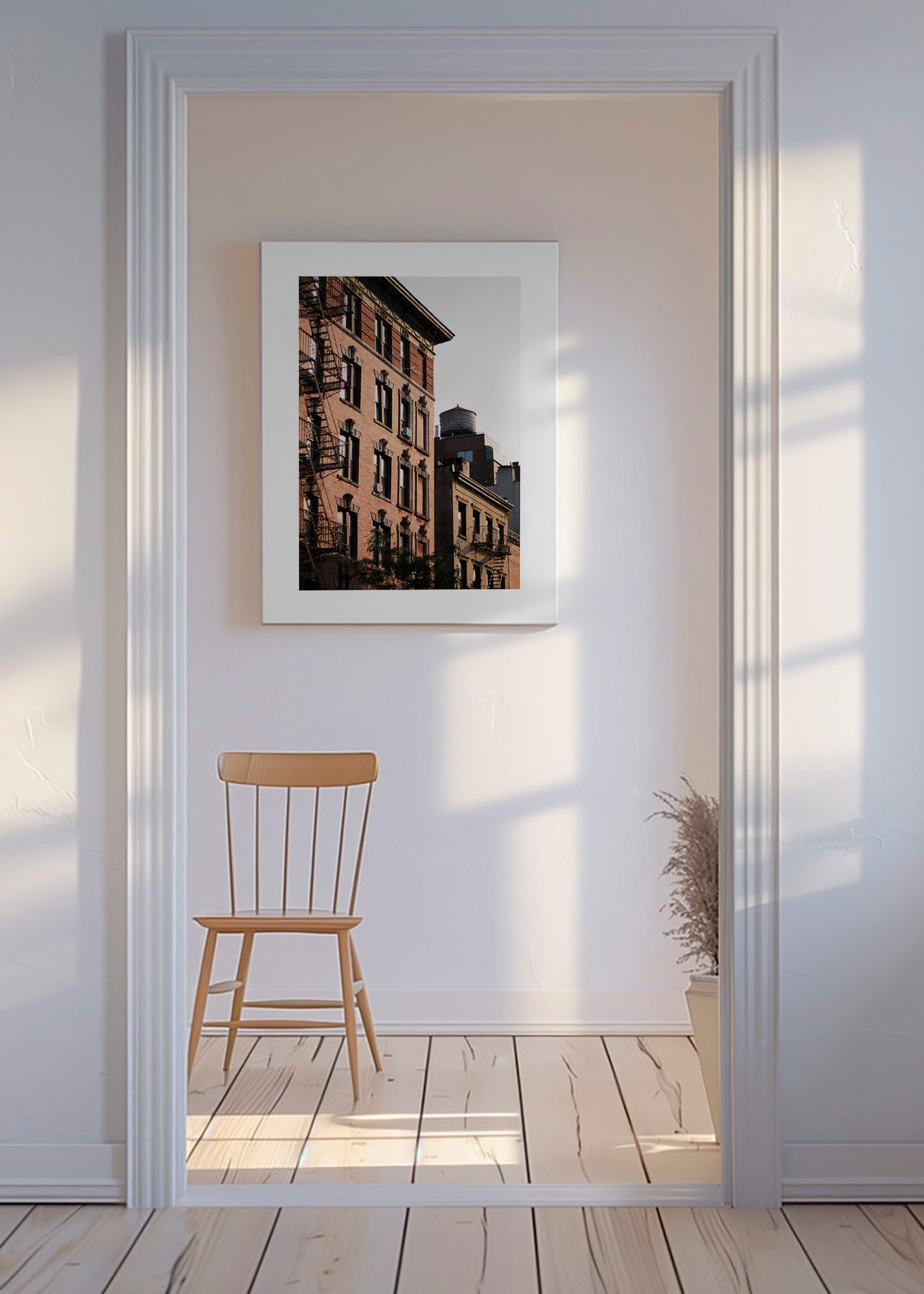 Fotografía de fachada con escalera de incendio – Canvas