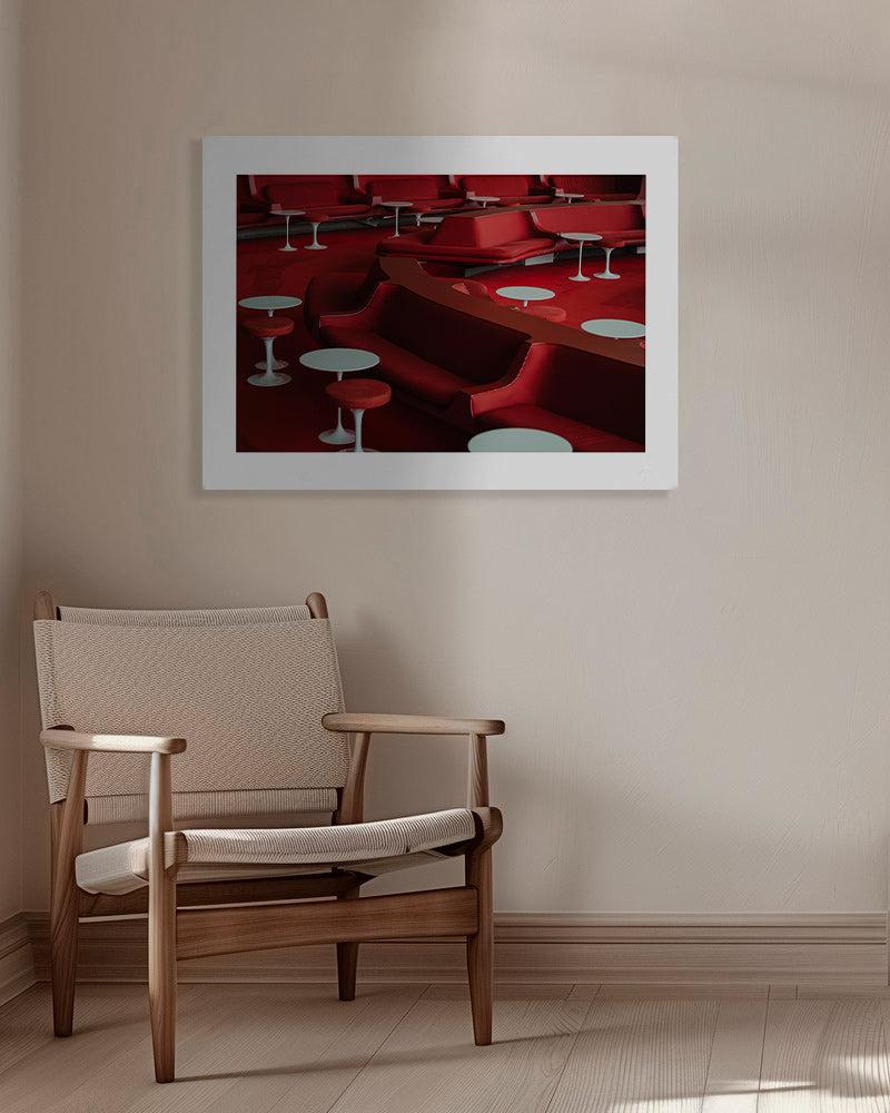 Fotografía lounge roja con asientos curvos – Canvas