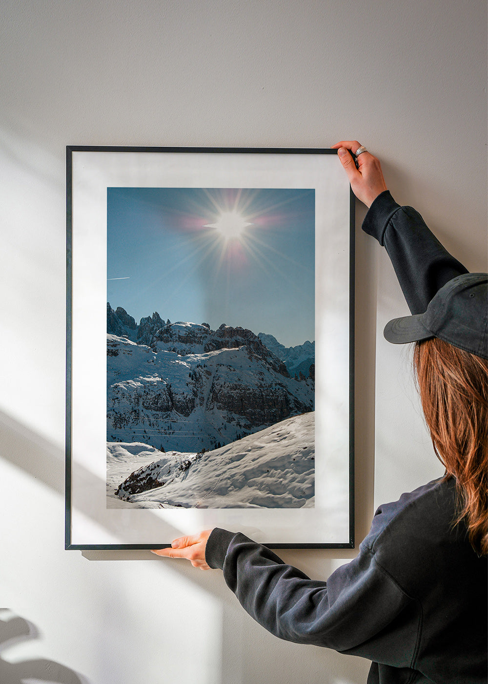 Cuadro de paisaje nevado con sol alto – Product2